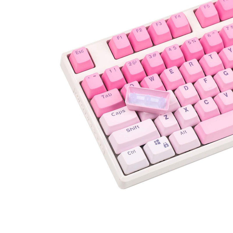 YMDK Double Shot 104 Dyed PBT Shine Through Keyset OEM Profile Keycap Set for Cherry MX Switches Mechanical Keyboard 104 87 61 (Pink Gradient) (Only Keycaps) - Image 4